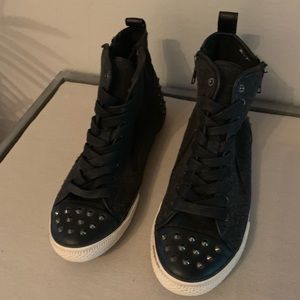 High top grey sneakers